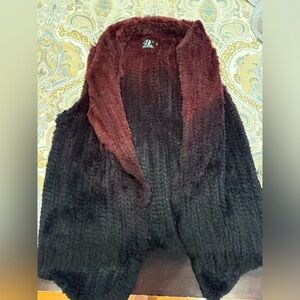 Dolce Cabo one size fits all rabbit fur ombré vest